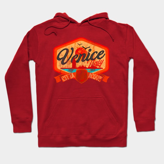 Venice Italy badge label vintage distressed Hoodie by SpaceWiz95